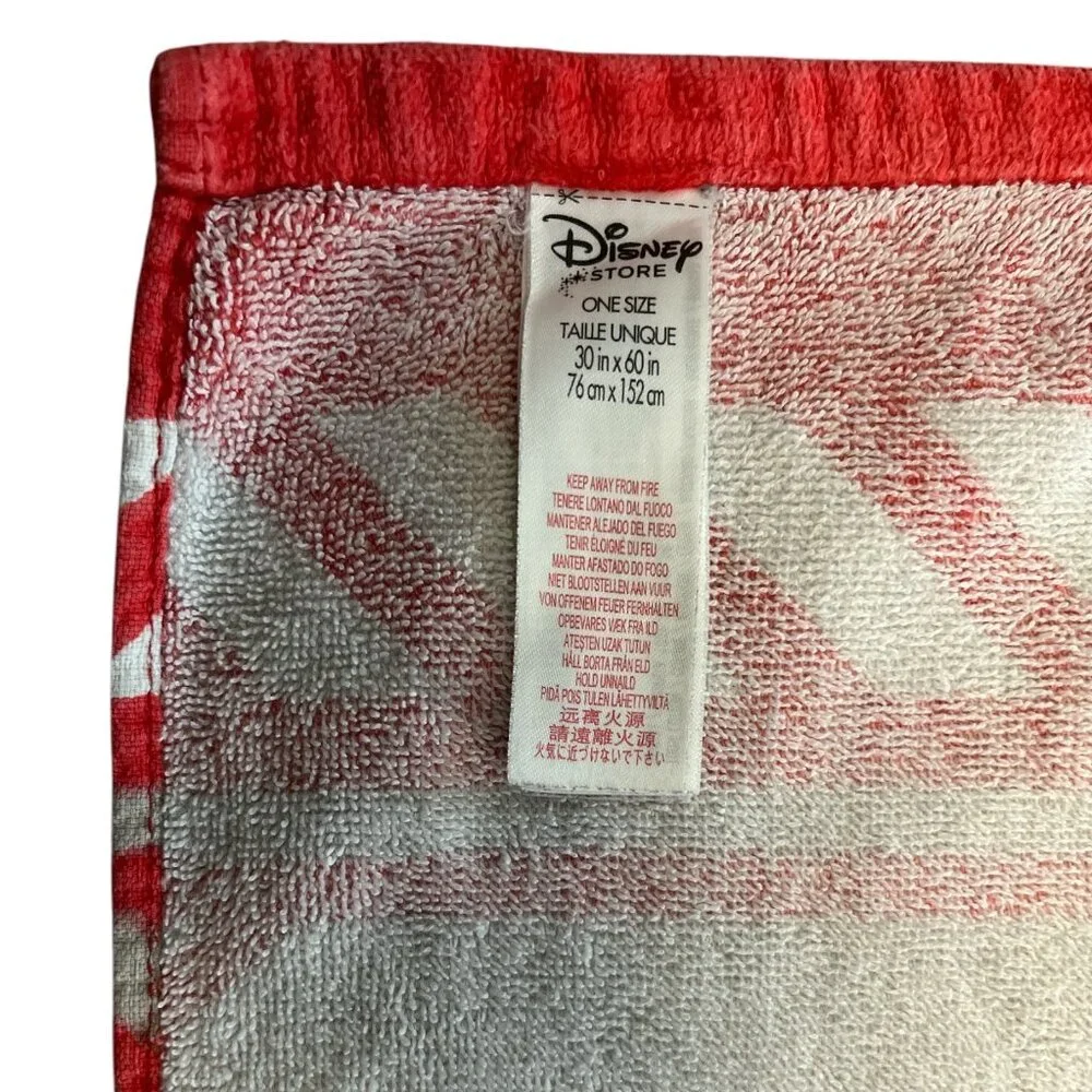 Disney Store Mickey Mouse Roadster Racer Beach Towel 30” x 60” Red Blue Trophy R